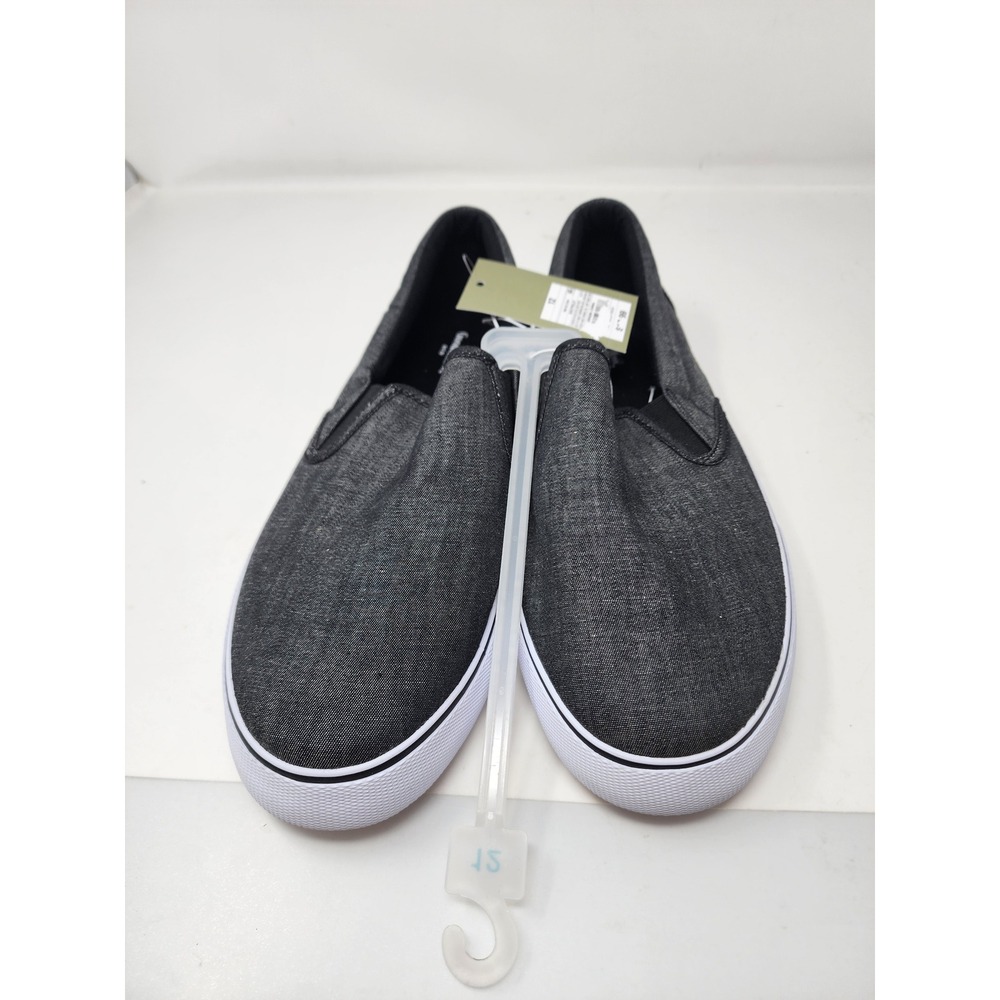 Goodfellow & Co Mens Low Top Slip On Sneakers Gray Canvas Casual Size 12